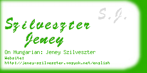 szilveszter jeney business card